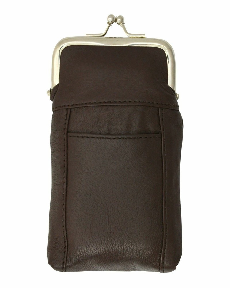 Marshal Leather Brown 100's Cigarette Snap Case Coin Purse