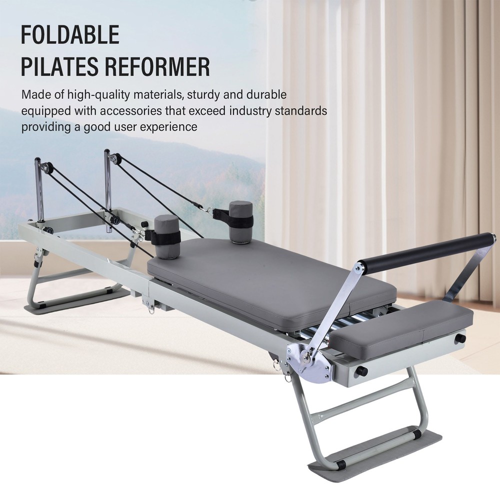 77" Pilates Reformer Machine Equipment with Spring for Home Workout,Foldable