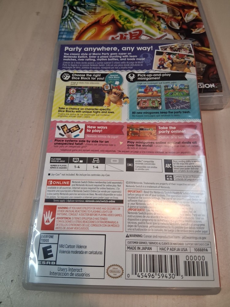 Empty Replacement Case ONLY! Super Mario Party - REGION FREE - Switch