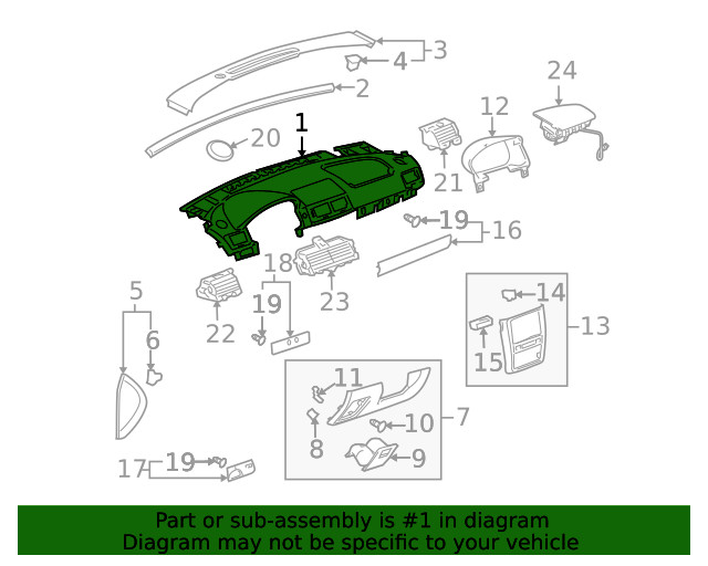 Genuine GM Upper Trim Panel 15274558