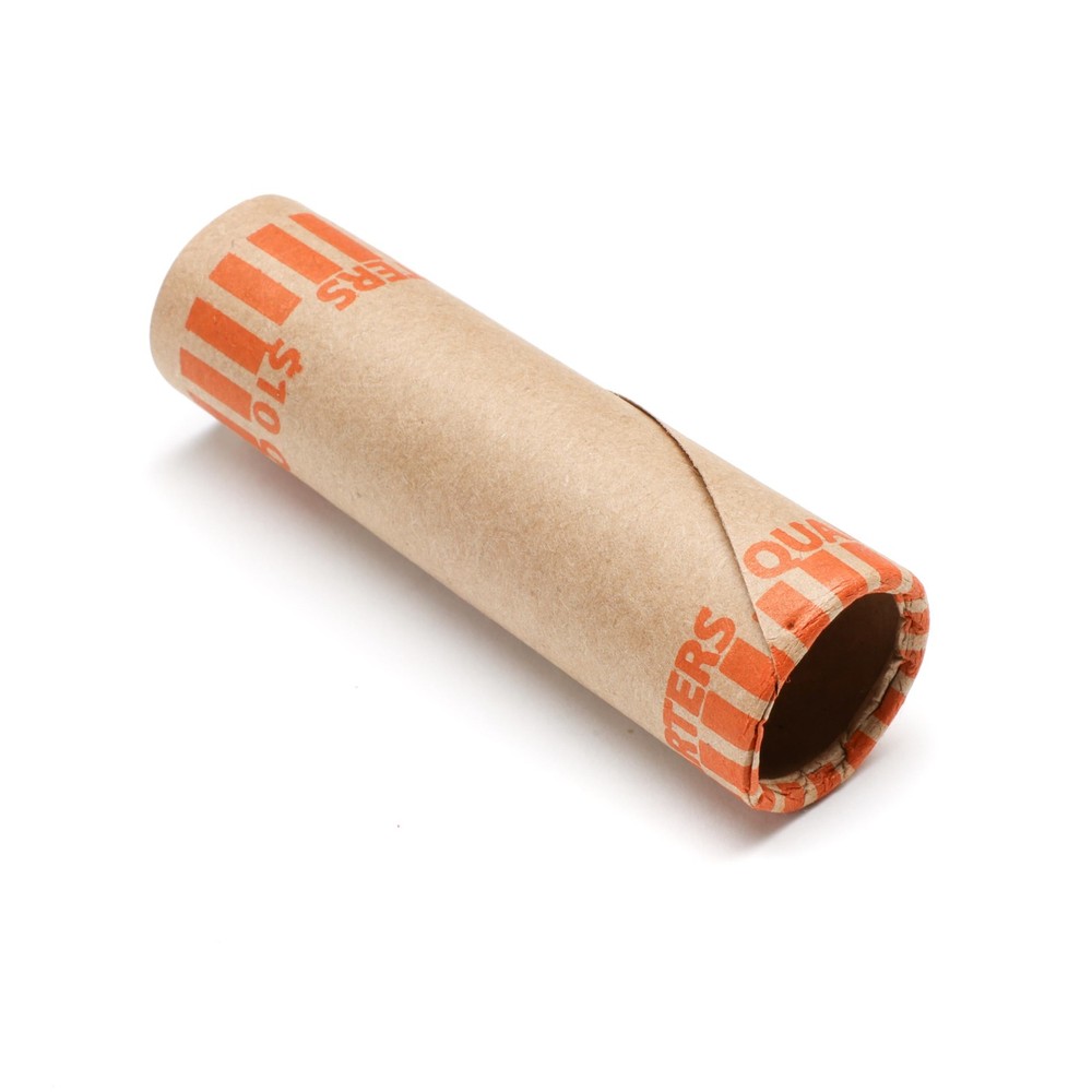 Crimped Quarter Coin Wrapper, $10 Roll Orange (1000 pcs)