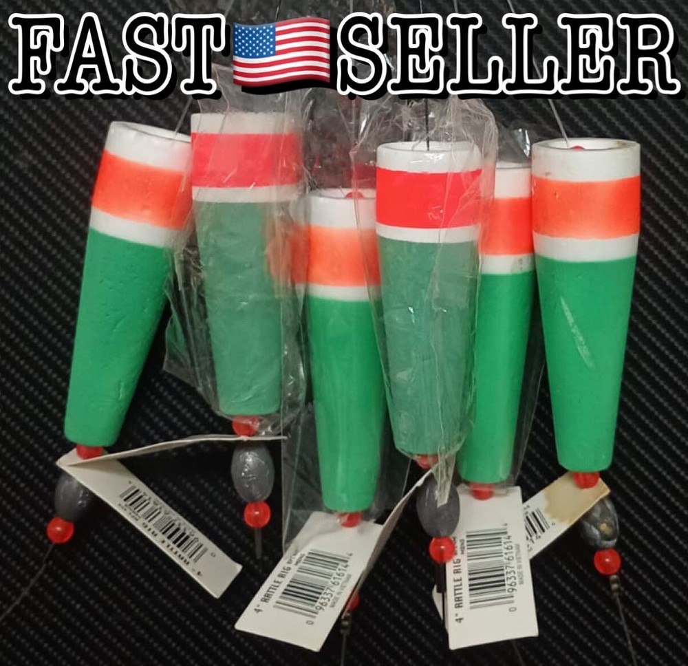 6-Pack Sea Striker RPC4M Popping Float 3/4 oz Rattle Rig, 4" Float