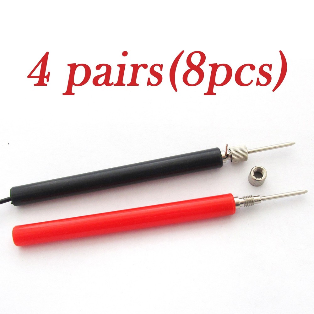 8pcs DIY Multimeter Test Probe Long Handle No Solder Assembly Without Cable