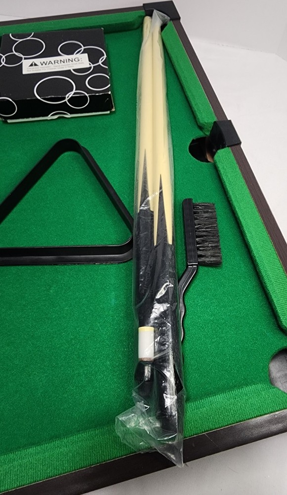 Miniature 20x12" Tabletop Billiards POOL TABLE SET Complete - USED ONCE **READ**