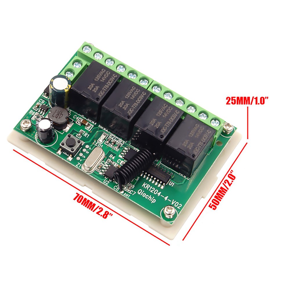 Brand New DC 4-Channel Wireless RF Remote Control Relay Switch With 2 Receiver
