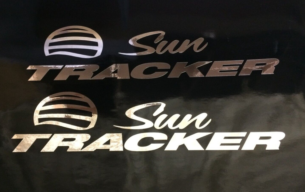 sun tracker chrome suntracker boat decals set  each 44 x 9.8