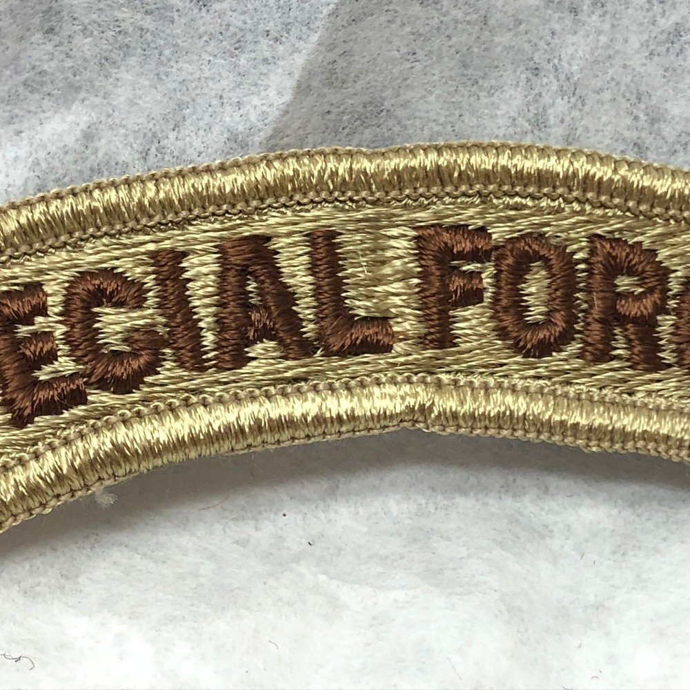 Military Patch Badge Special Forces Tab Tan Edge