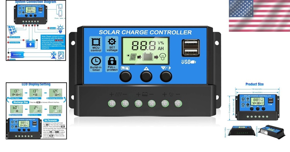 High-Performance 30A Solar Controller with Intelligent Protection & LCD Display
