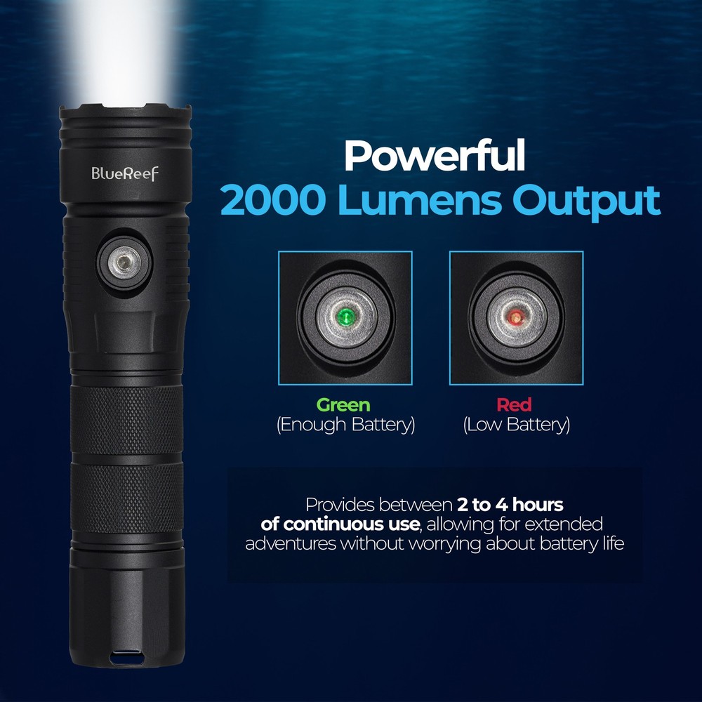 Blue Reef 2000 Lumens & 3000 Lumens Dive Light Kit