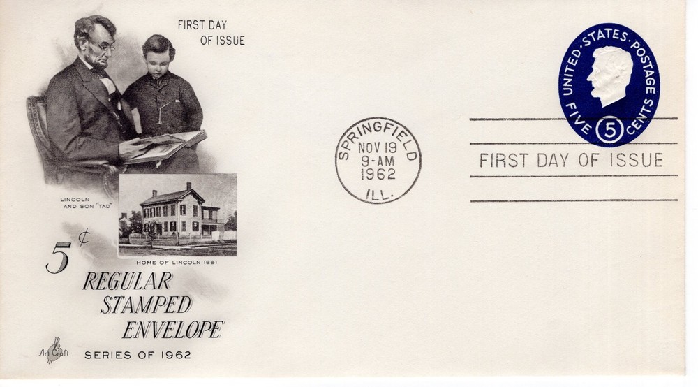 5 CENT REGULAR STAMPED ENVELOPE - 1962 - DC1573