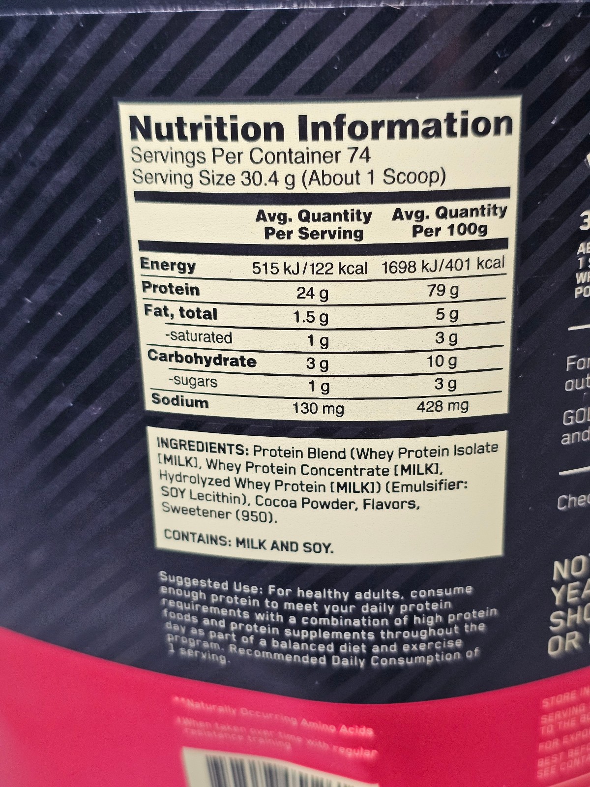 Read Ad! ON Optimum Gold Standard 100% Whey Protein - Chocolate - Exp 11/06/26