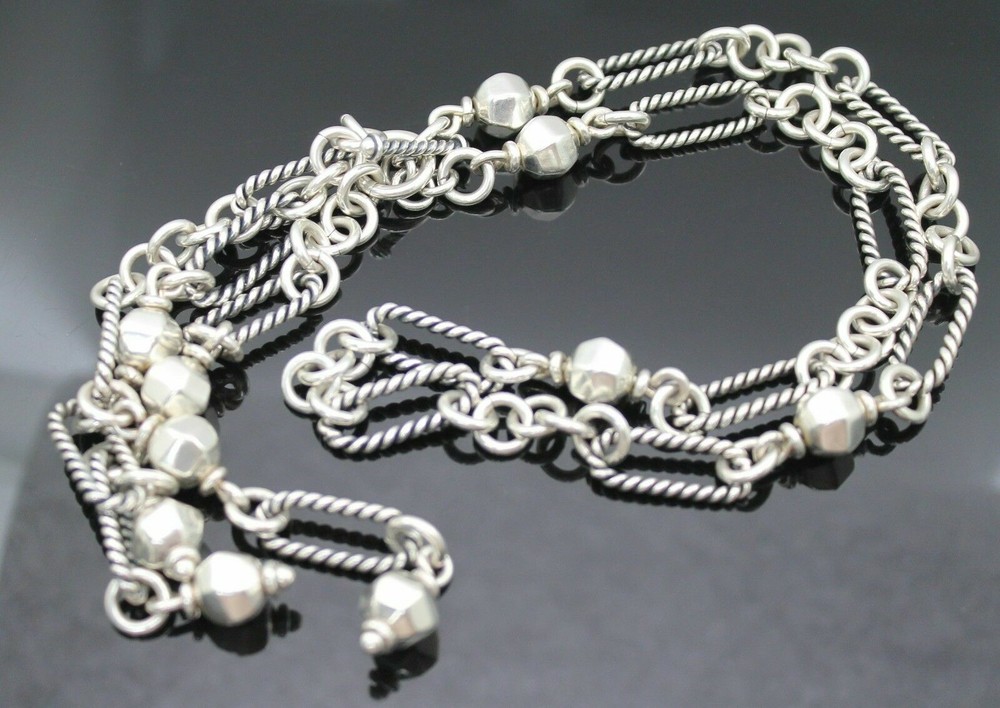 IMPRESSIVE HEAVY MODERNIST TOGGLE LOCK STATEMENT NECKLACE STERLING SILVER 18"