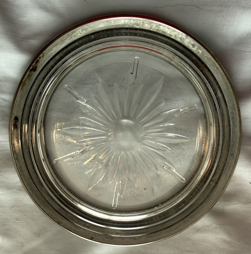 Antique Silver plate And Crystal Coasters(2) & 2-flat Coasters