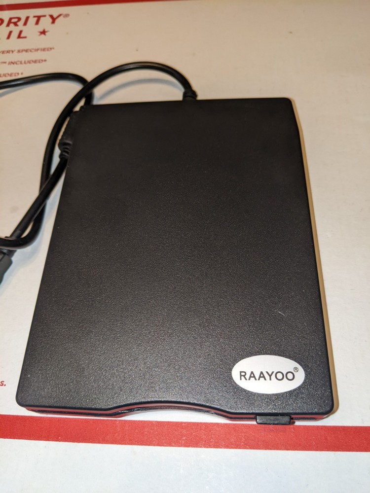 RAAYOO 3.5 inch External Floppy Disk Drive Reader with Built in Cable, USB 2.0