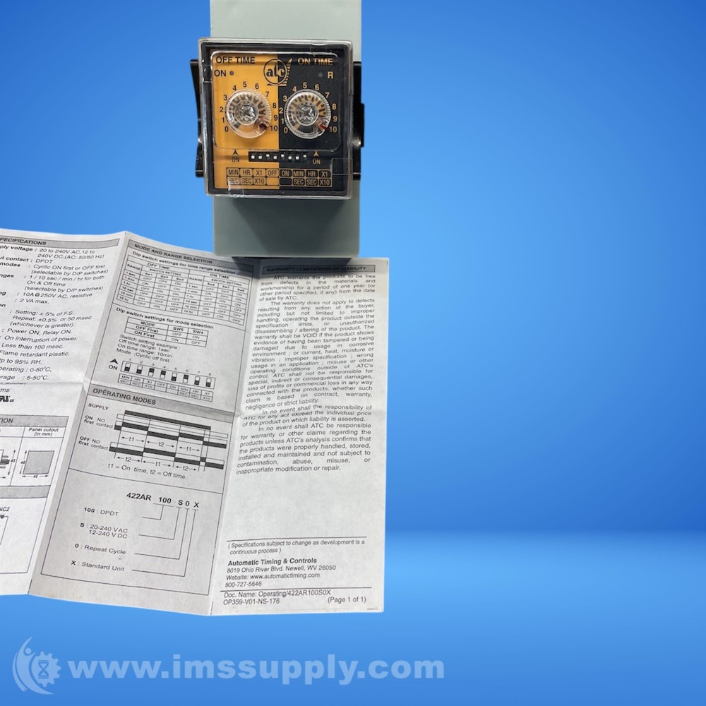 Automatic Timing & Control 422AR100S0X Timer FNOB