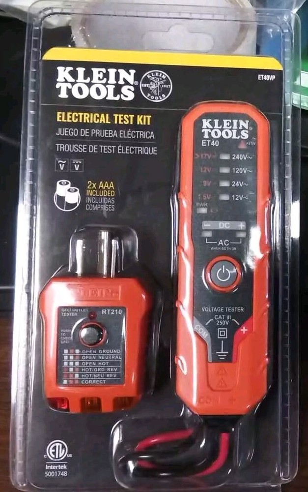 Klein Tools ET40VP Electrical Kit: Digital AC/DC Voltage & Receptacle Tester