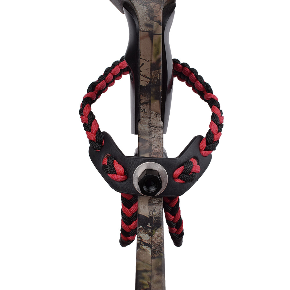 Compound Bow Wrist Sling Nylon Strap Braid with Leather for Easy Holding