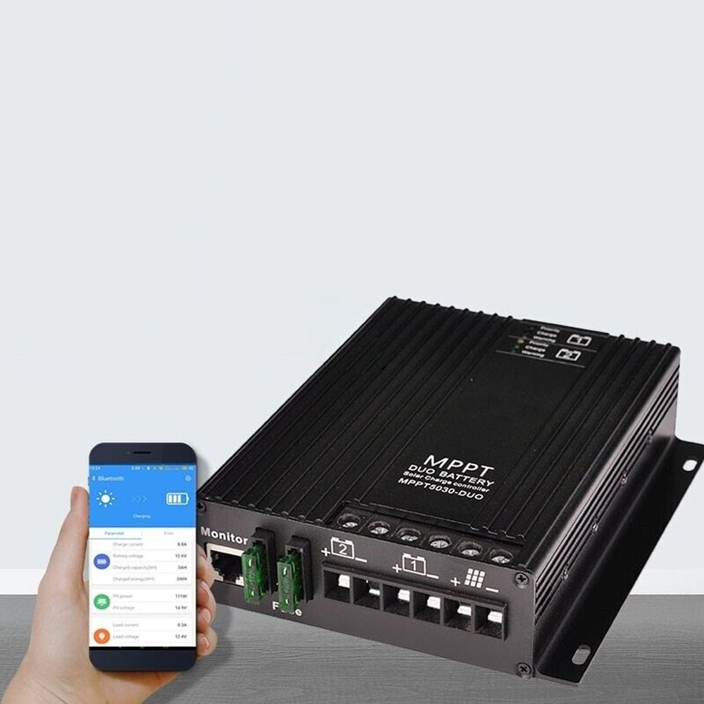 Solar Charge Controller Bluetooth MPPT Lithium Dual Battery Charger Regulator