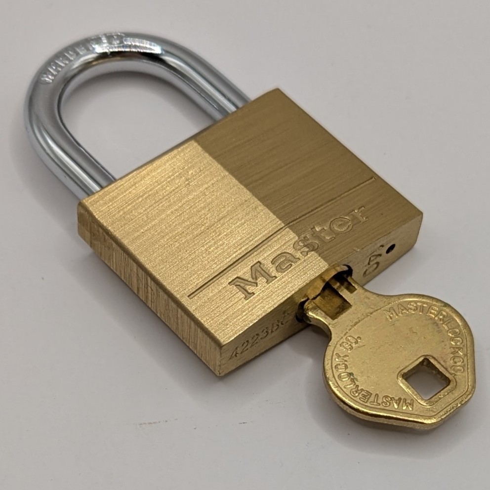 Master Lock 140D Brass Body Padlock with 1 key