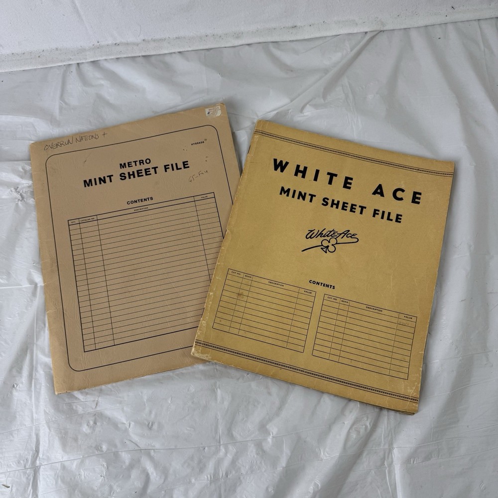 E1 White Ace Standard Mint Sheet File 10" x 12" Used  Great Condition SET OF 2