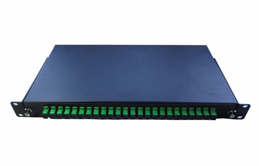 Fiber Optic Patch Panel,1U,Rackmount,24 Port Loaded SC/APC Simplex-1467