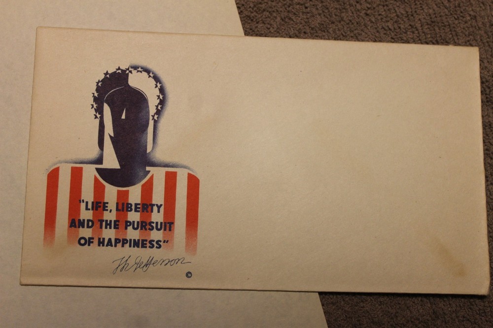 Original WW2 U.S. Home Front Patriotic Letter Head and Matching Envelope Set