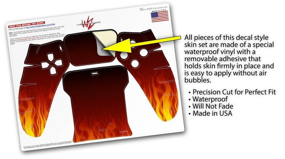 Skin Sony PS5 Controller Fire on Black
