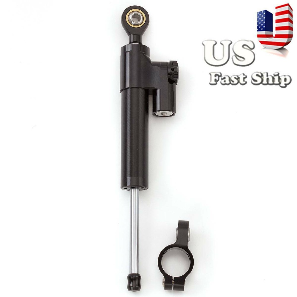 Universal CNC Steering Damper Stabilizer Linear Reversed Safety Control Black