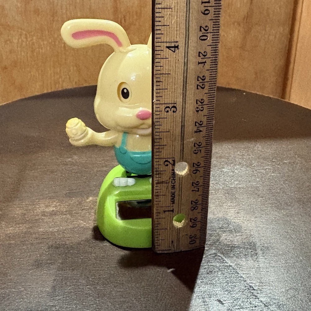 Solar Powered Dancing Bobblehead Figure Easter Bunny Tested Works