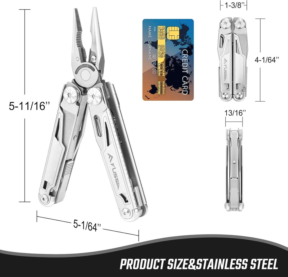 Multitool, 16-in-1 Multitools with Sheath, Stainless Steel EDC Multito...