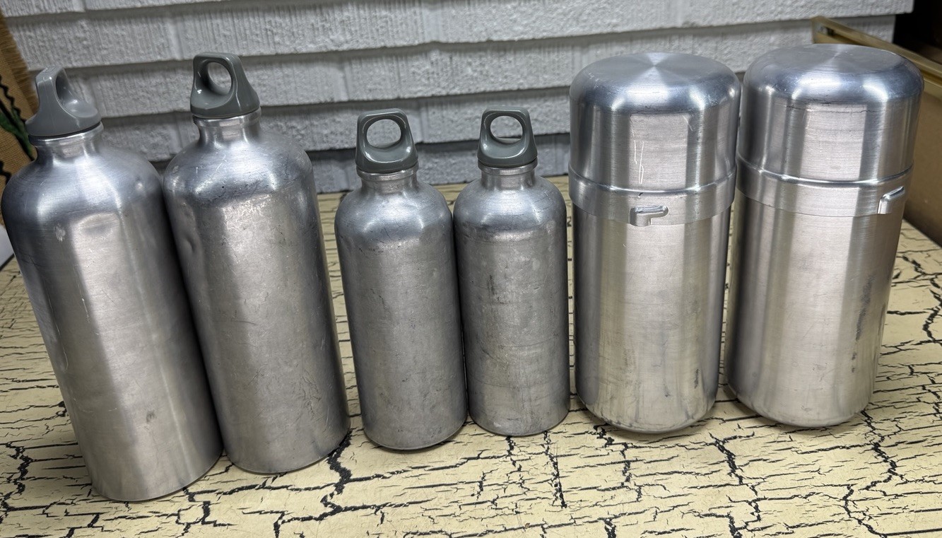 VTG Sigg Aluminum Fuel Bottle & Storage Container Mixed Lot Switzerland