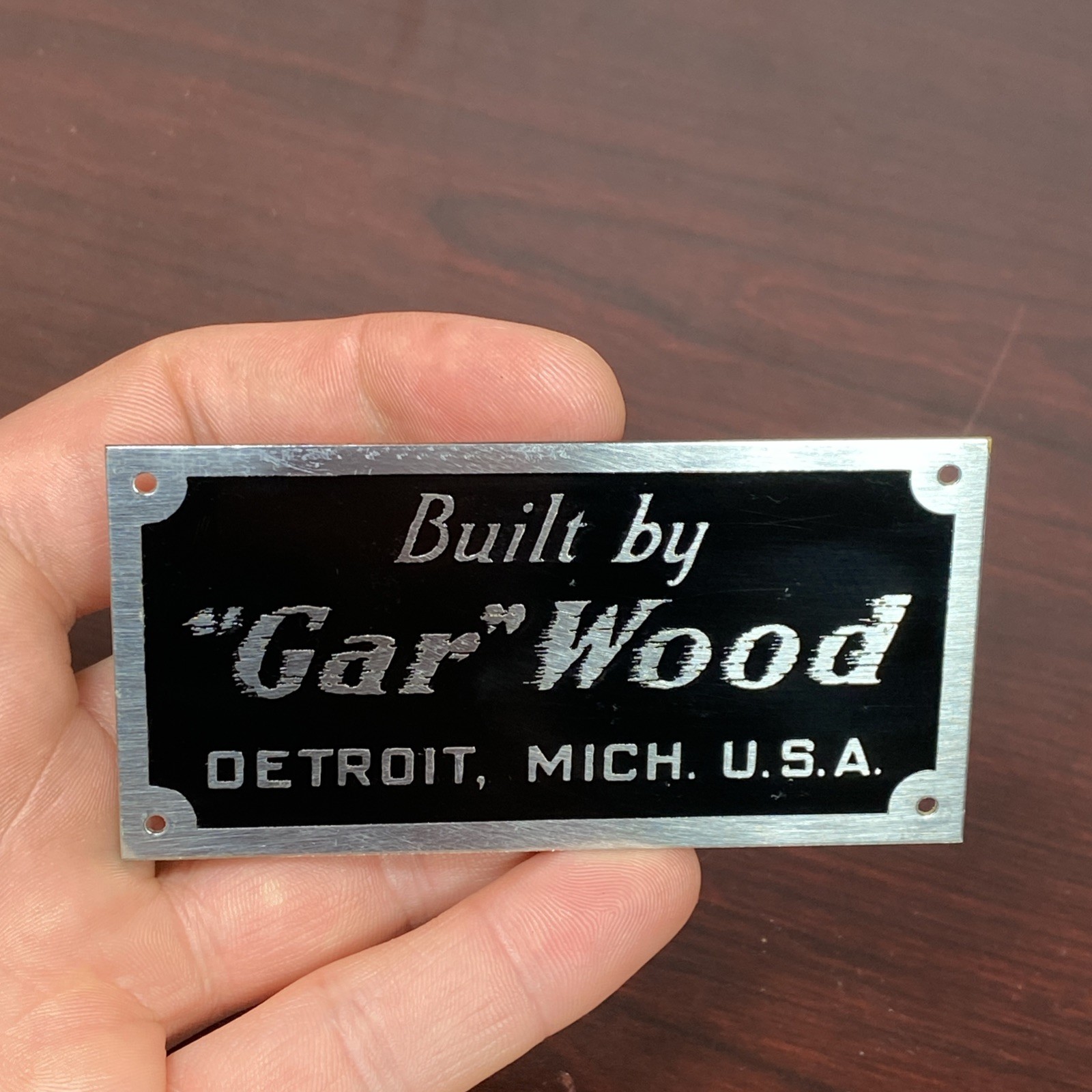 Gar Wood Detroit Mich USA Custom Motor Boats Nameplate Sign