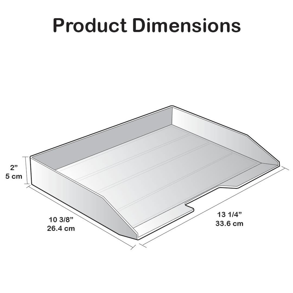 Stackable Letter Tray Single Side Load, Plastic, Desktop File Organizer (Clea...