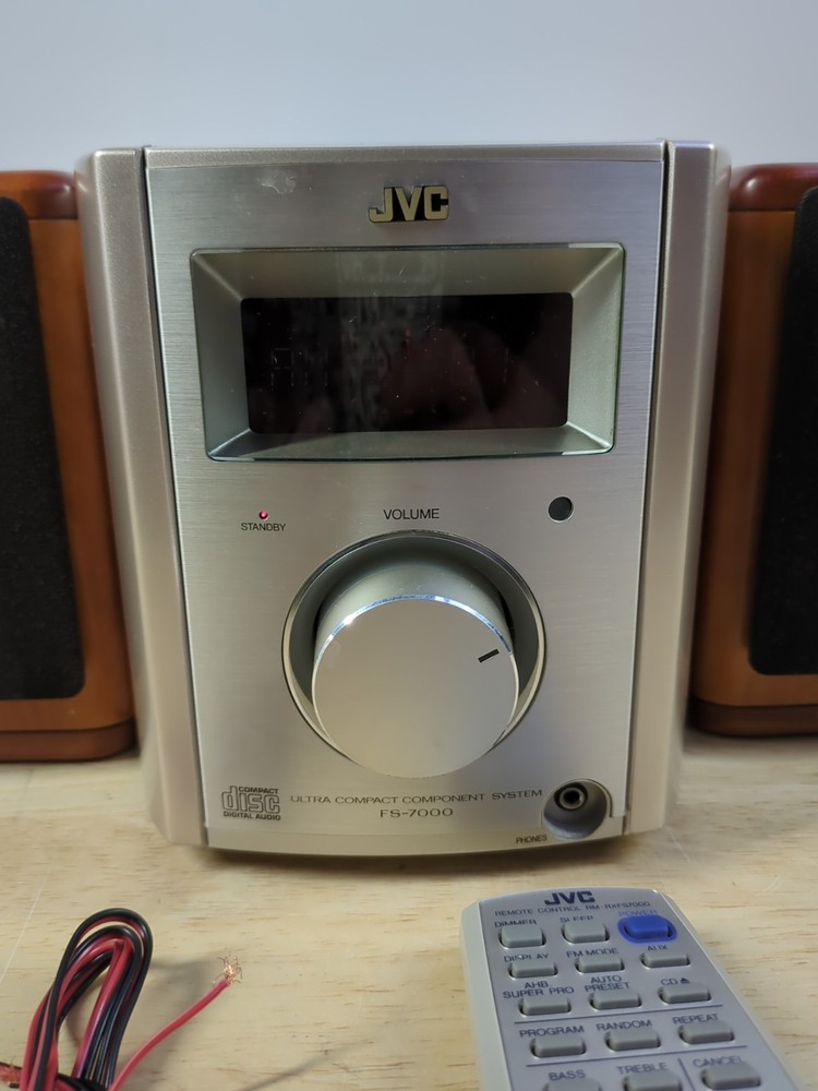 JVC FS-7000 Micro Compact Bookshelf CD Stereo System w/Remote Tested Working