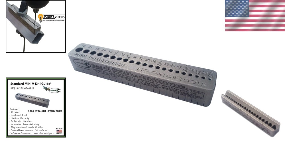 Versatile Mini V-Drill Guide - Straight Flute Design for Accurate Hole Placement