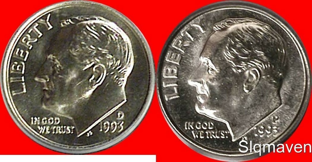 1993 P & D Roosevelt Dimes Choice/Gem Bu Set from mint sets