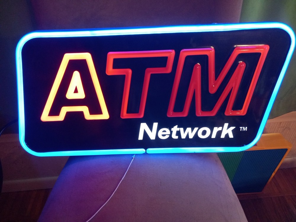 ATM Network Lighted Hanging Sign Pull Chain Store Sign Business