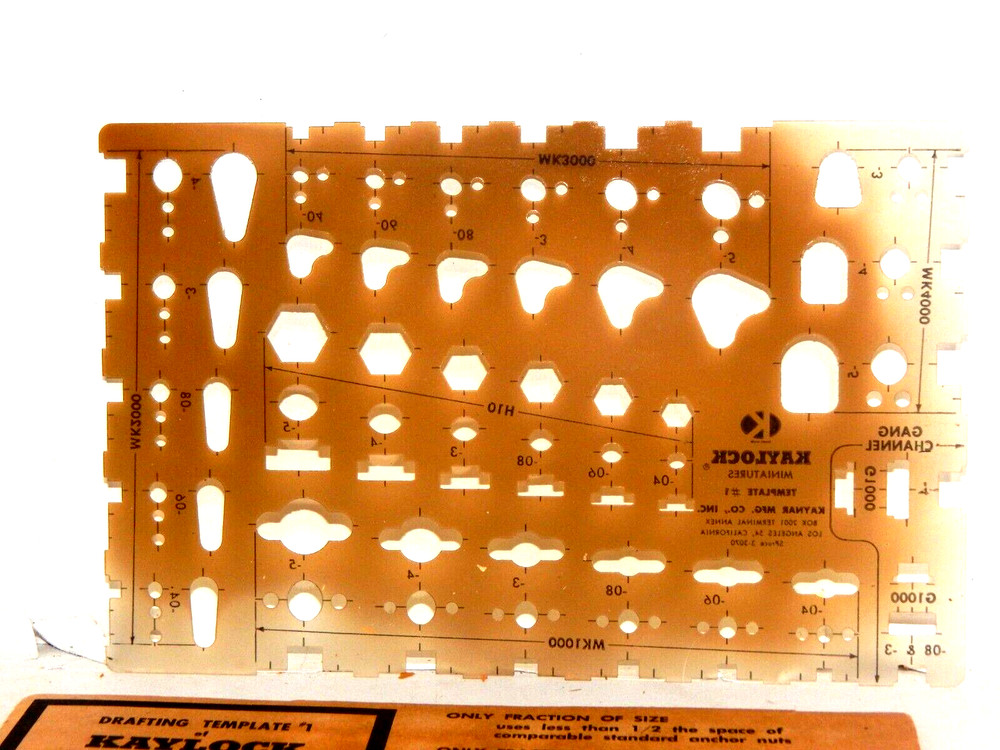 Vintage Kaylock Miniatures Drafting Template No 1
