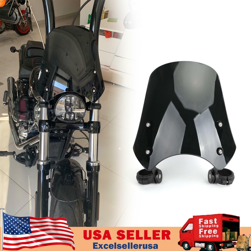 ABS Motorcycle Windscreen Windshield For Dyna Softail Models Black New