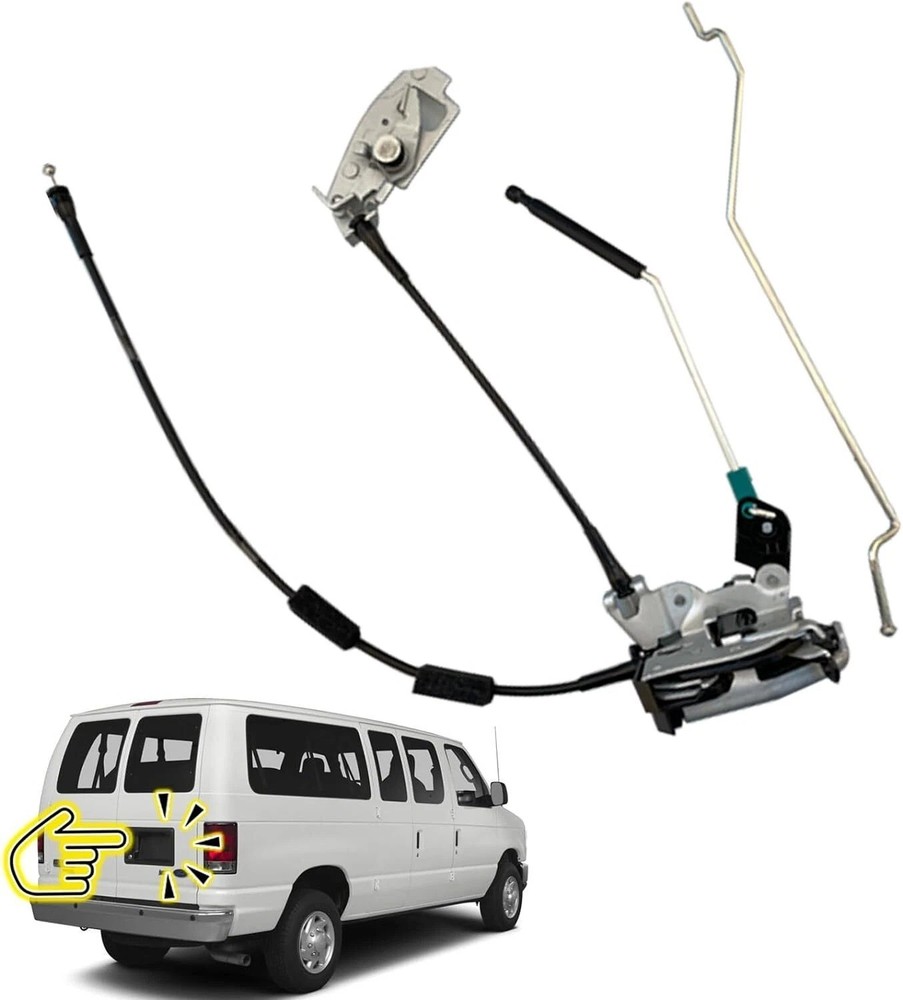 Door Latch Assembly W/cable&rod Compatible For Ford E150 E250 E350 Rear Right Ca