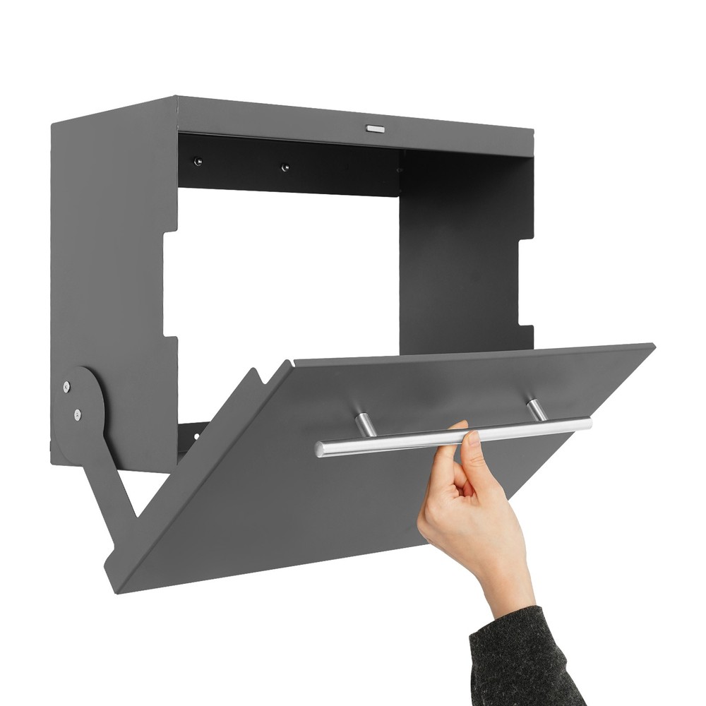 2-Tier Wall Spice Organizer Under Cabinet Kitchen Storage Rack w/Pull-down Cover