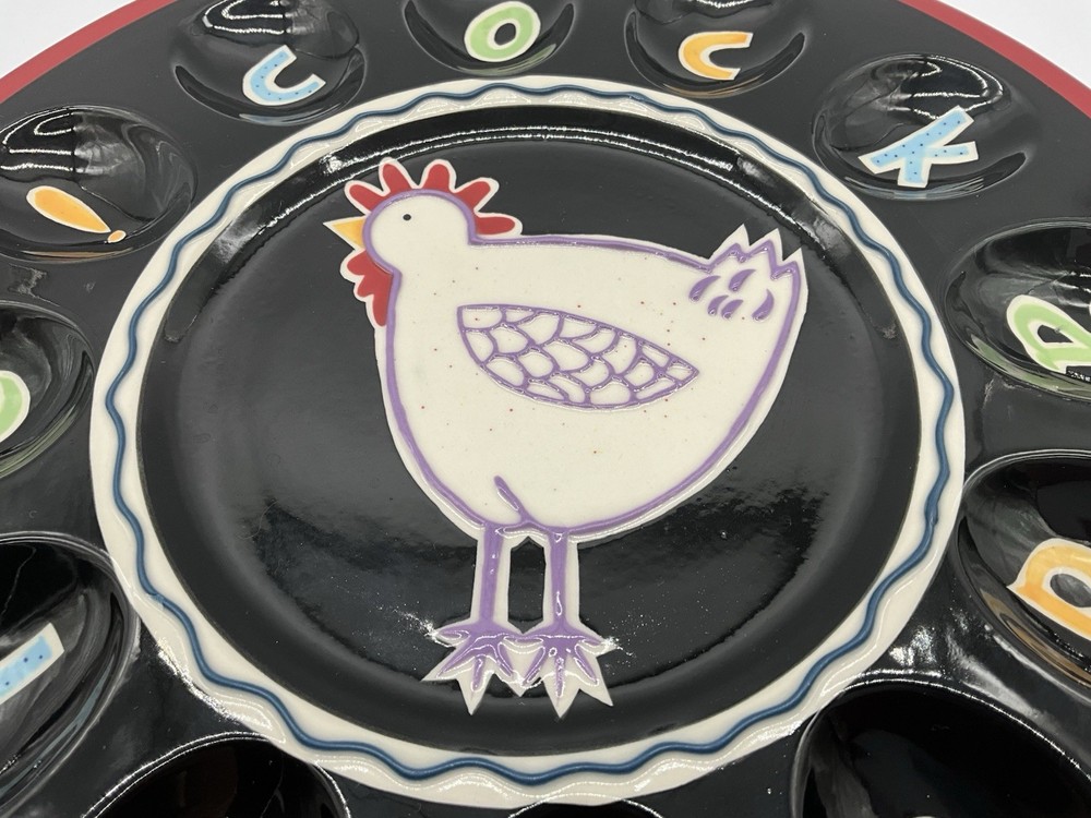 Cocadoodle Deviled Egg Platter by Becky Denny Vintage Serving Ware