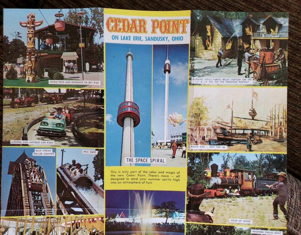 1966 Cedar Point Amusement Theme Park Guide Pamphlet Brochure