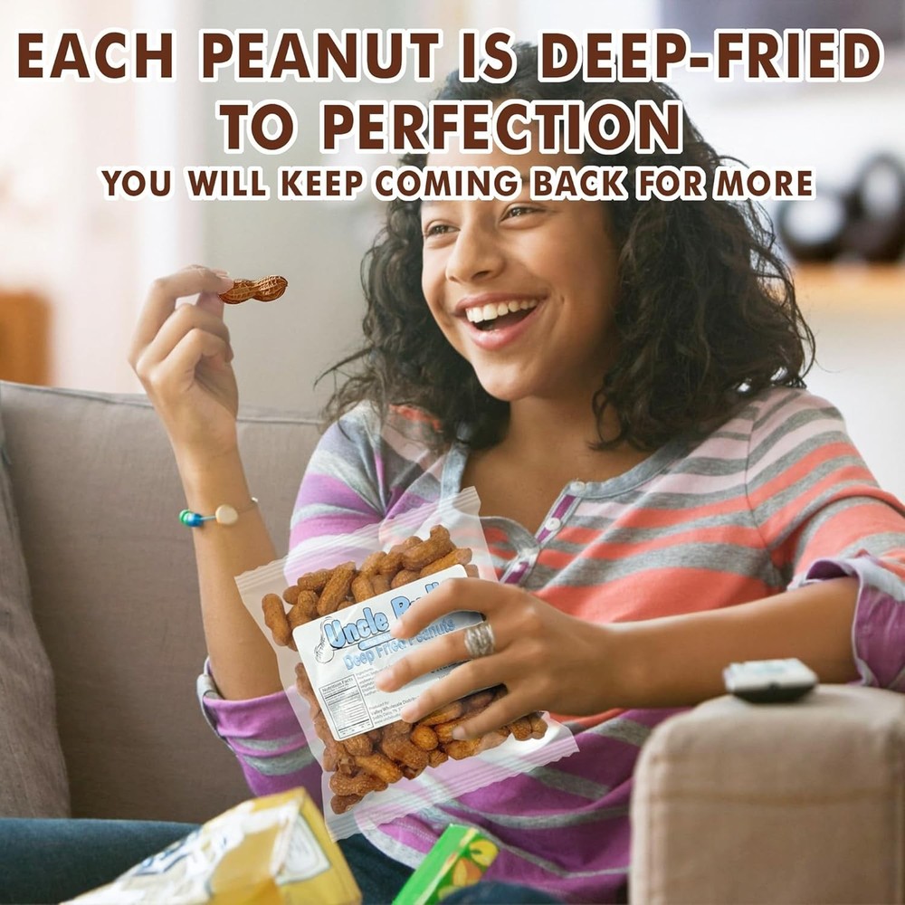 Uncle Buds Deep Fried Peanuts In Shell 5 Pack, Peanuts Individual Packs Salte...