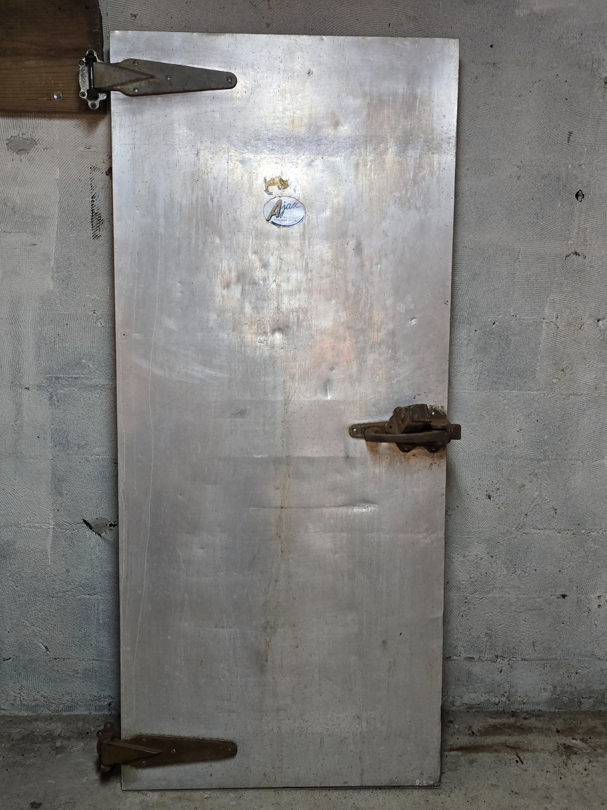 Vintage Ajax Philadelphia Walk-In Cooler Freezer Door Industrial Steel w Hardwar