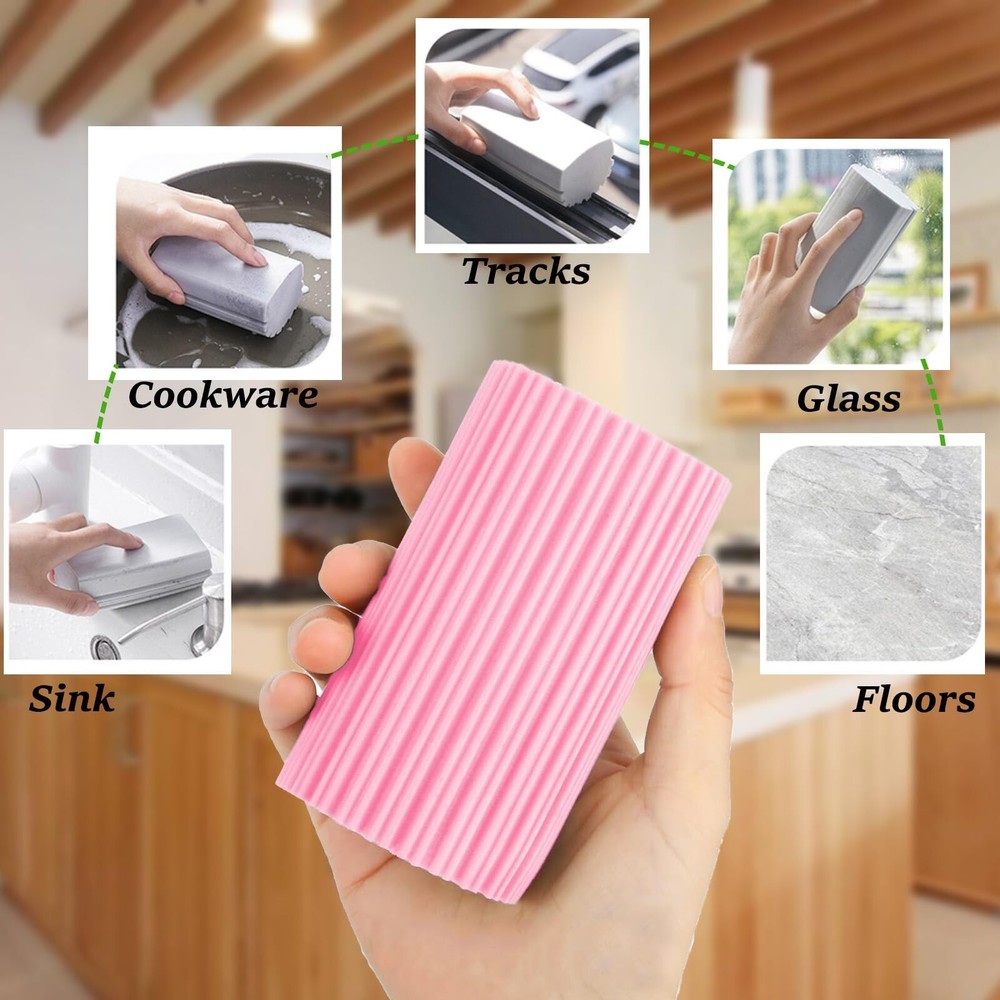 6-Pack Damp Clean Duster Sponge,Magic Sponge Eraser for Housekeeping,Reusable...