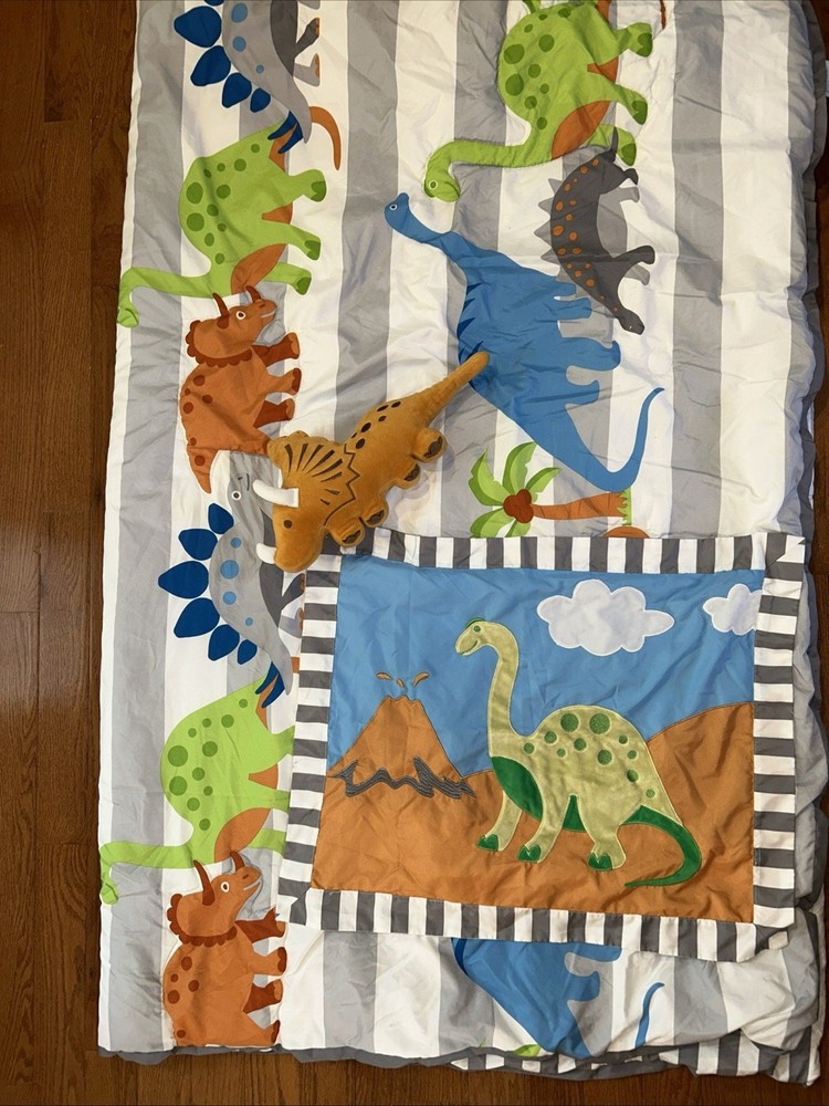 3 Piece Reversible Dino Mi Zone Kidd  Twin Comforter Set