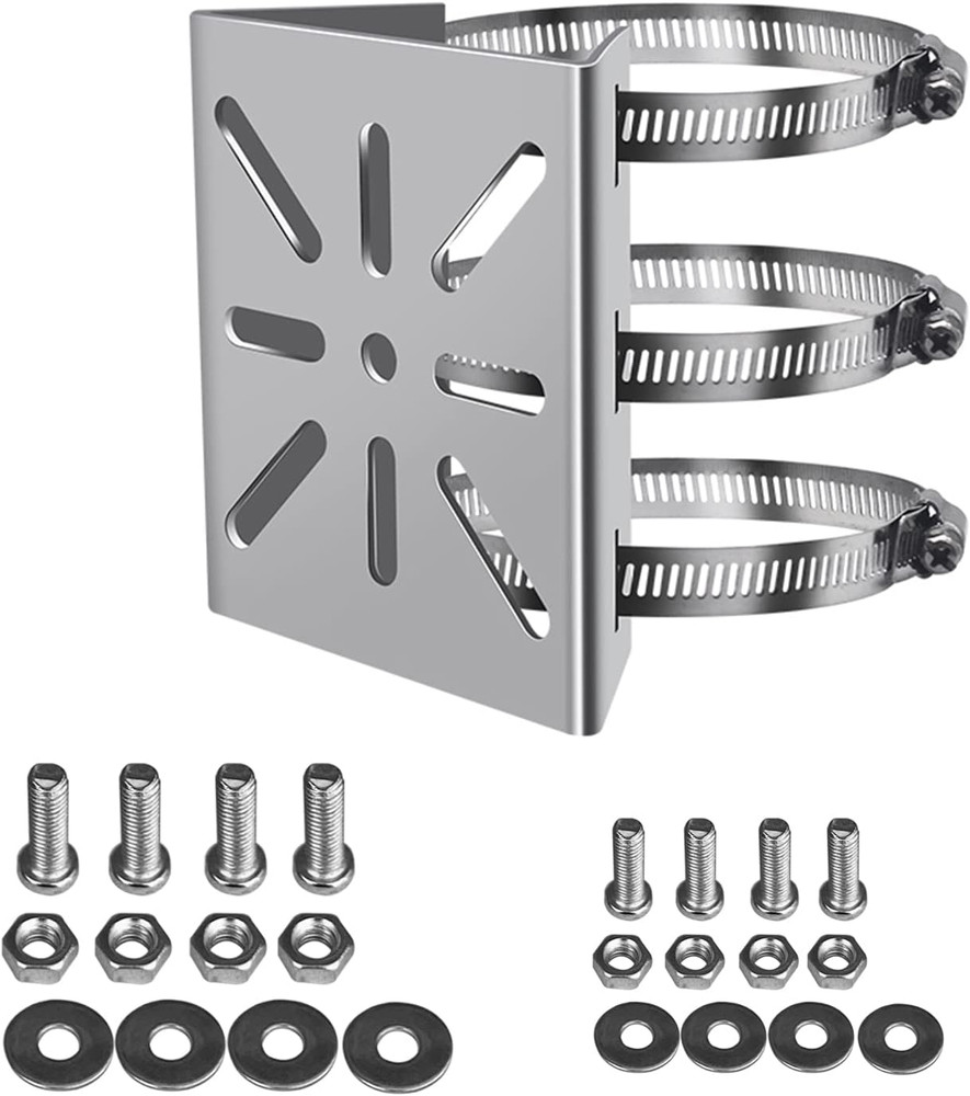 Universal Vertical Pole Mount for Security Camera, Stainless Steel Mounting Corn