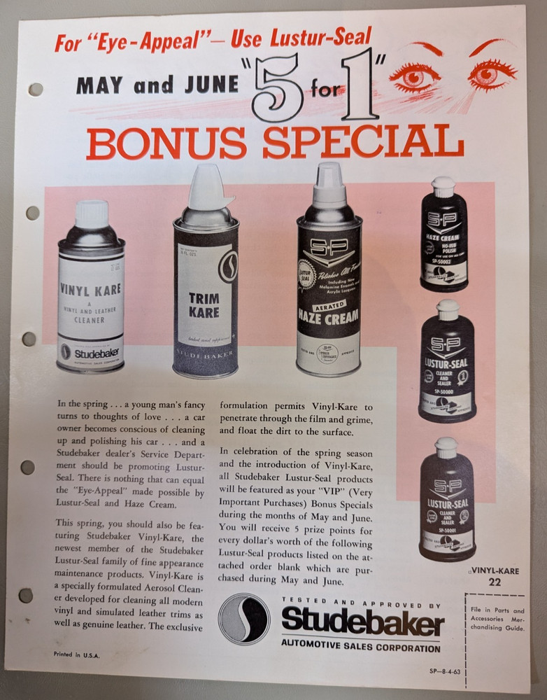 Studebaker Accessory Lustur-Seal Flyer