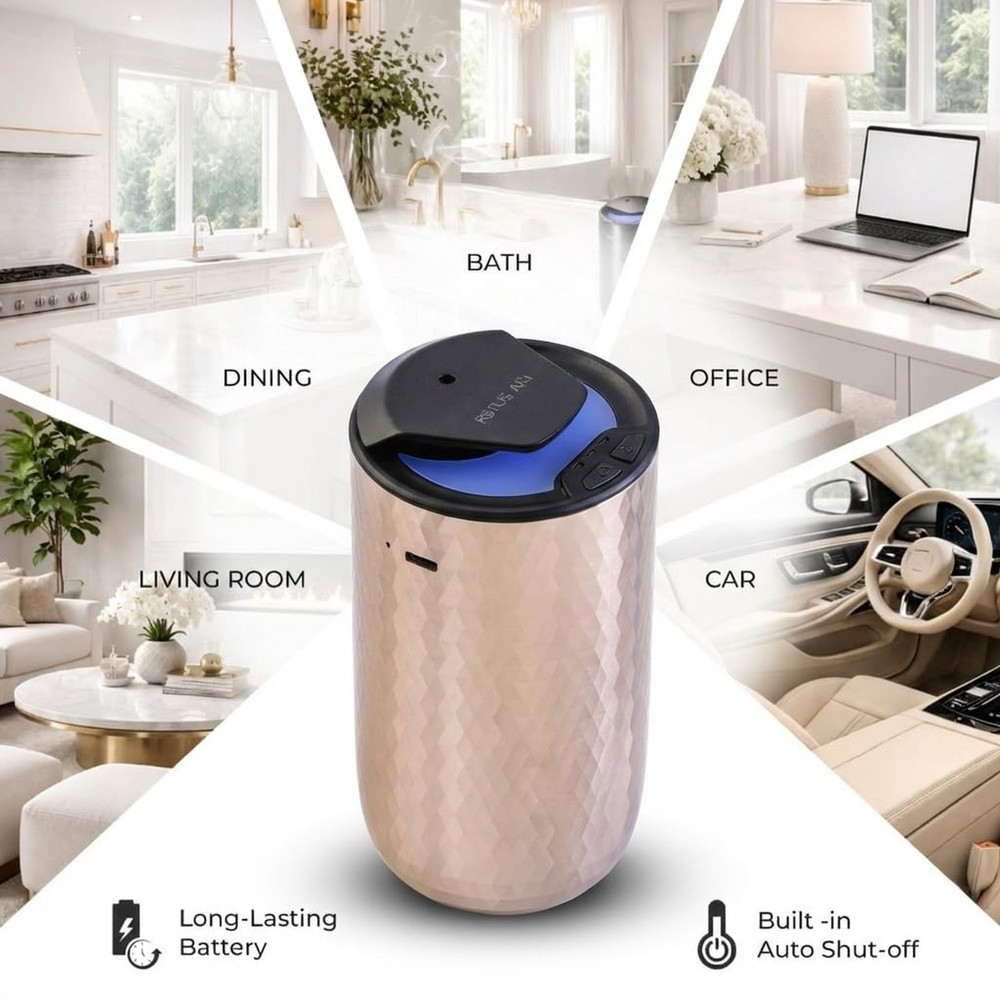Waterless Essential Oil Diffuser – Portable Cordless Aromatherapy Diffuser
